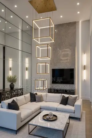 Cube Staircase Light Gold and Black