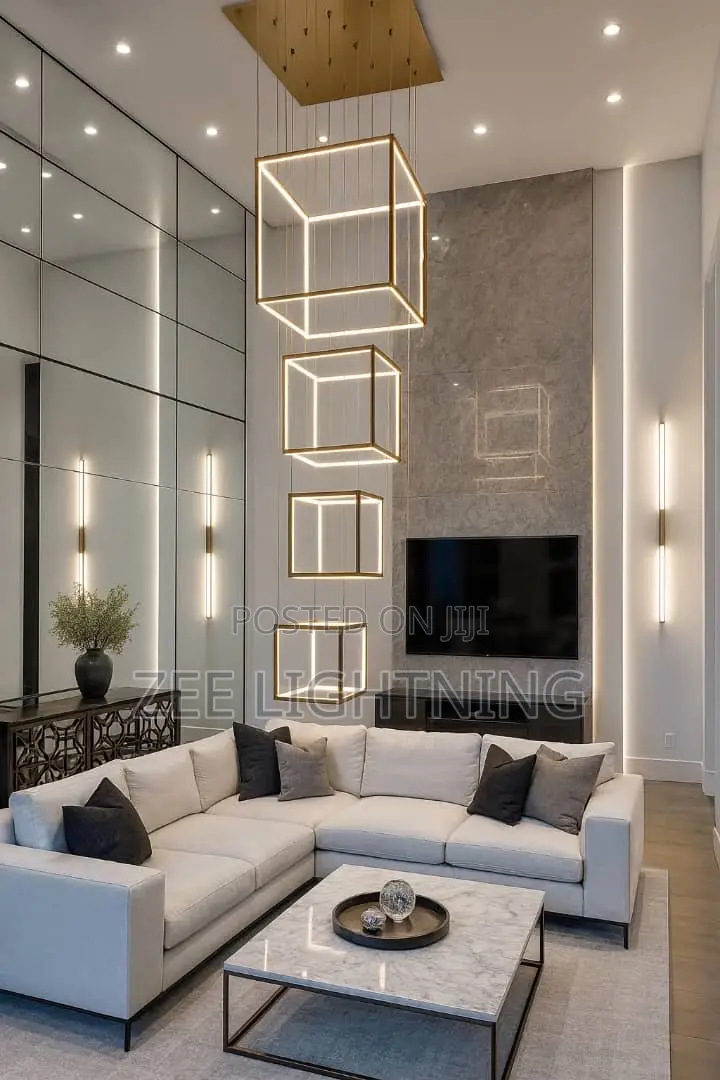 Cube Staircase Light Gold and Black