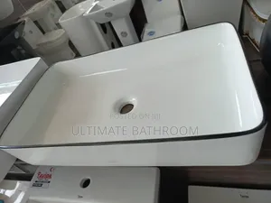60cm White And Black Washing Hand Counter Top Basin
