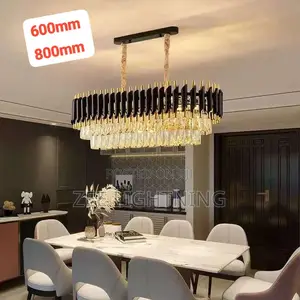 By 600mm Crystal Chandelier Black/Gold Body