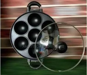 7 Holes Masa, Burger , Nonstick Fry Pan With Glass Cover