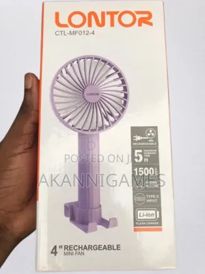 Lontor Rechargeable Hand Fan + Phone Stand (Strong Breeze) Type-C
