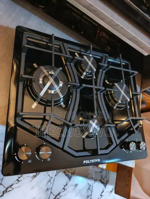Original Polystar Inbuilt 60cm Luxury 4 Burners Black Steel Gas Cooker
