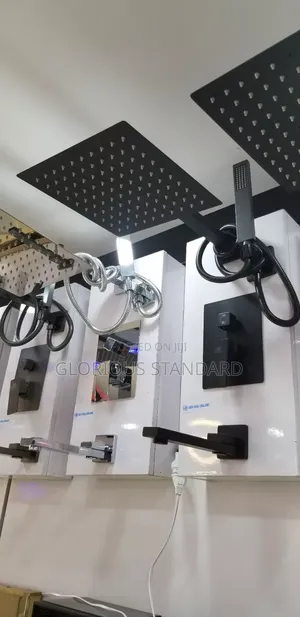 Germany Conduit Shower Black and Chrome