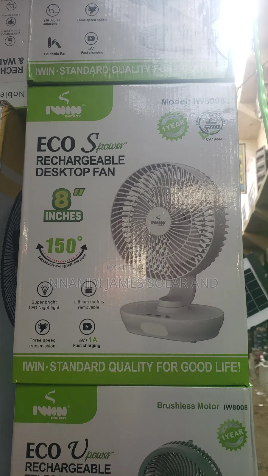 Table Rechargeable Fan