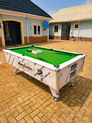 7ft White Standard Marble Top Coin Snooker Pool