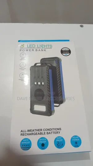 Solar Power Bank With Led Light Wireless Charging