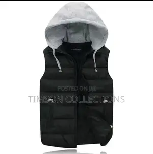 Most Luxury Armless Puff Jacket With Hoodie
