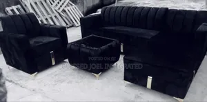 Black Sofa With Centre Table