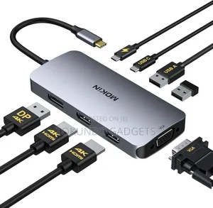 Usb C Docking Station Dual Monitor 2 Hdmi, 8 in 1 8 in 1 Hdmi+Dp+Vga