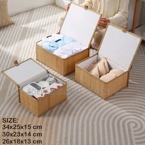 3in1 Multipurpose Bamboo Storage Clothes Box Set