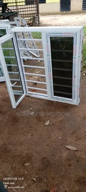 Casement Window With Pipe Protector Lager and Glass Black With Net