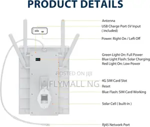 Solar Powered 4g Lte Modem Router Outdoor Solar Wifi Sim Card Slot