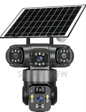 Solar CCTV Camera Triple Lenses With Panel