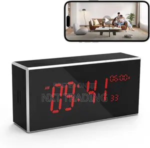Indoor Security Alarm Clock Hidden Camera for Home