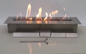 Modern Electric Fireplace Lights With Real Fire Generated by Ethanol