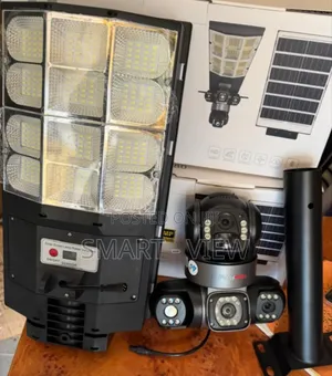 Solar CCTV Camera Triple Lens With Street Light All Together