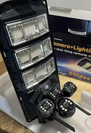 Solar CCTV Camera Triple Lens With Street Light