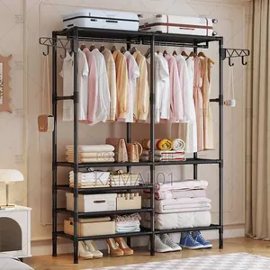 Open-Door Steel Wardrobe (105x 36x 173cm)With Hangers