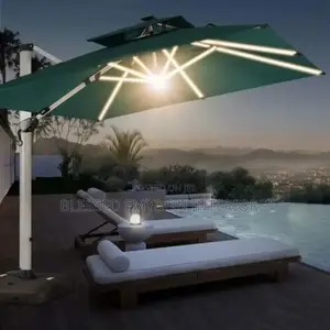 Luxury Modern Cantilever Parasol Umebrella With Led - Green