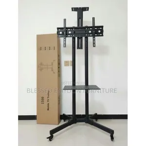 Trolley Mobile Tv Stand With Mount 32" - 65" - Black