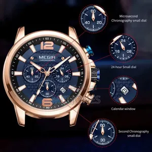 Megir Chronograph Leather Watch - Waterproof Luxury ✨