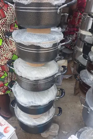 Non-Stick, Granite-Coated Cookware Pots and a Frying Pan,