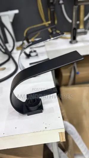 Curved Sleek Black Basin Faucet