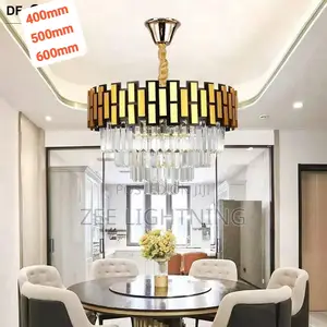 Round Crystal Chandelier With Bulbs