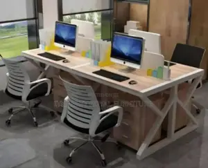 4seater Office Workstation With Mobel Drawer
