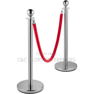 Queue/Crowd/ Control Silver Stanchion / Exhibition Barrier With Ropes