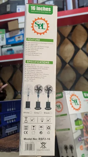 SPL 16" Multi-Functional Solar Fan.