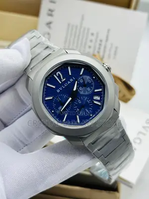 Bvlgari Quality Luxury Men Chronograph Chain Strap Wristwatch