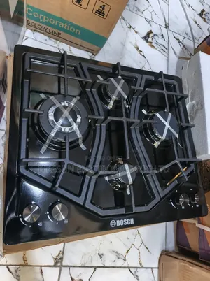 Original Quality Bosch Black Stainless Steel 4 Burners Gas Cooker Hob