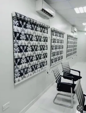 Floral White and Black Blinds