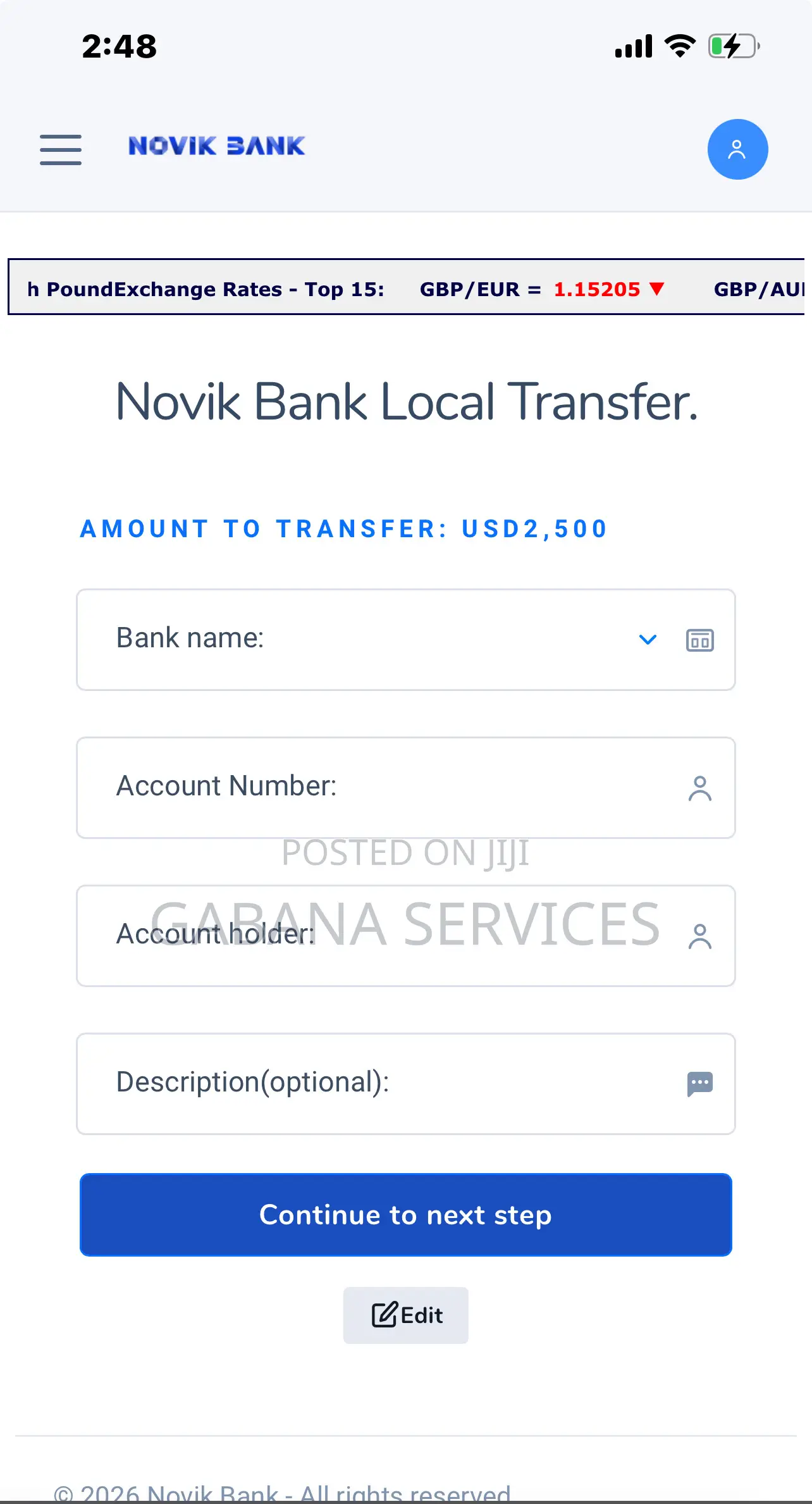 Online Banking Website