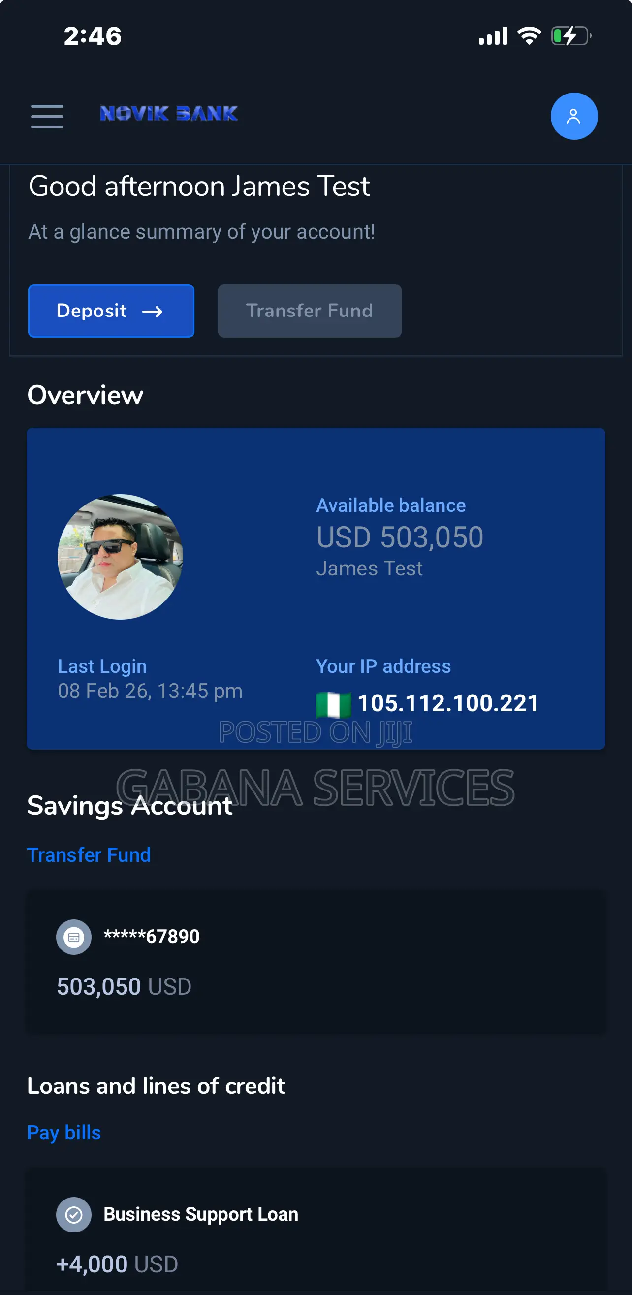 Online Banking Website