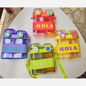 Cute 700ml Double Drink Water Bottle With Straw and Strap