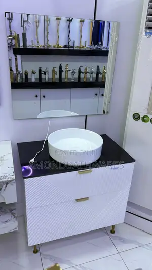 Black White Countertop Basin Cabinet