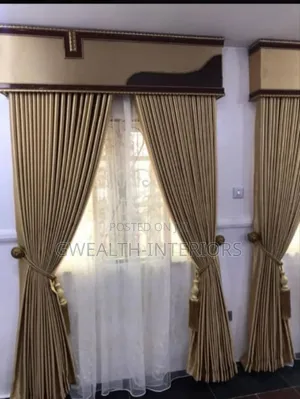 Light Brown Turkish Curtains With Board and Accessories