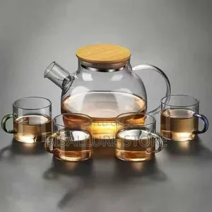 Glass  Kettle With Cups