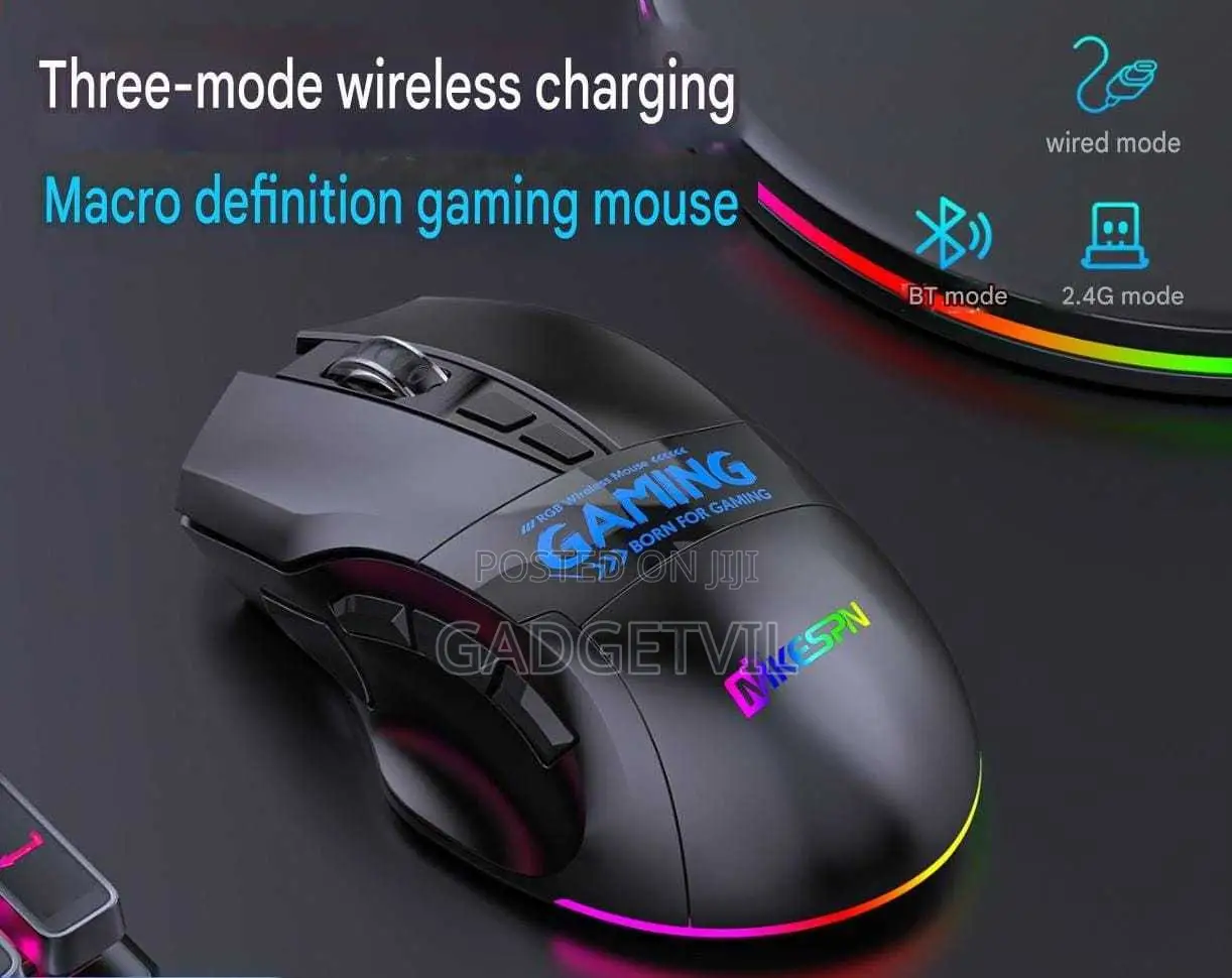 12800dpi 3-mode 9-button Macro Definition Ergonomic Wireless Mouse