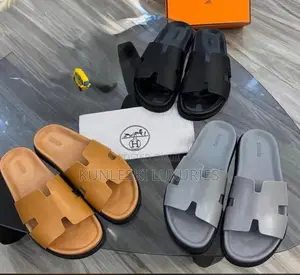 Original Hermes Leather Slippers In 3 Colorways