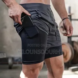 Men's Double Layer Gym/Fitness Short