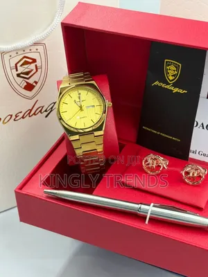 Poedagar Chain Wristwatch Men's Set