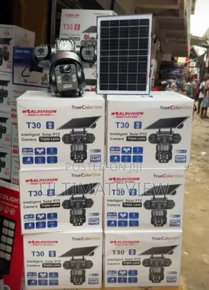 Triple Lens Wifi Solar Powered CCTV Camera 9mp