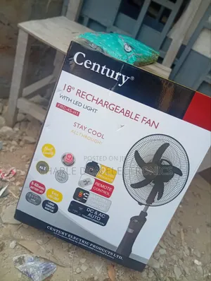 Heavy-Duty Century 18 Inches Rechargeable Fan – Energy Saving