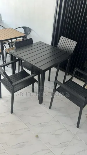 Black 4 In 1 Outdoor Table And Chairs