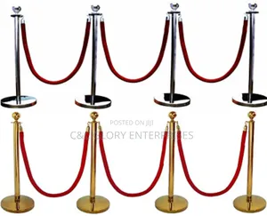 Queue/Crowd/ Control Gold Stanchion / Exhibition Barrier With Ropes