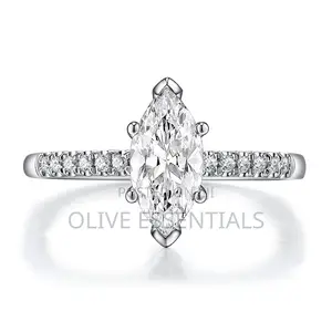 Moissanite Ring in Pure Silver